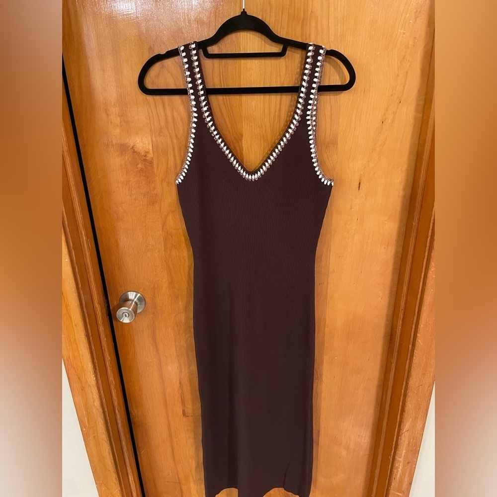 NWT Caroline Constas Ribbed Knit Sleeveless Midi Dress